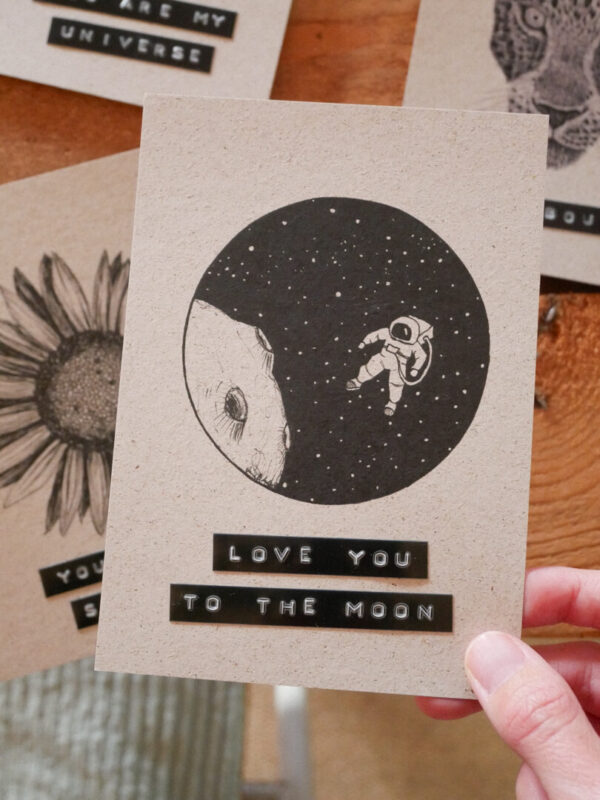 Karte Love you to the moon