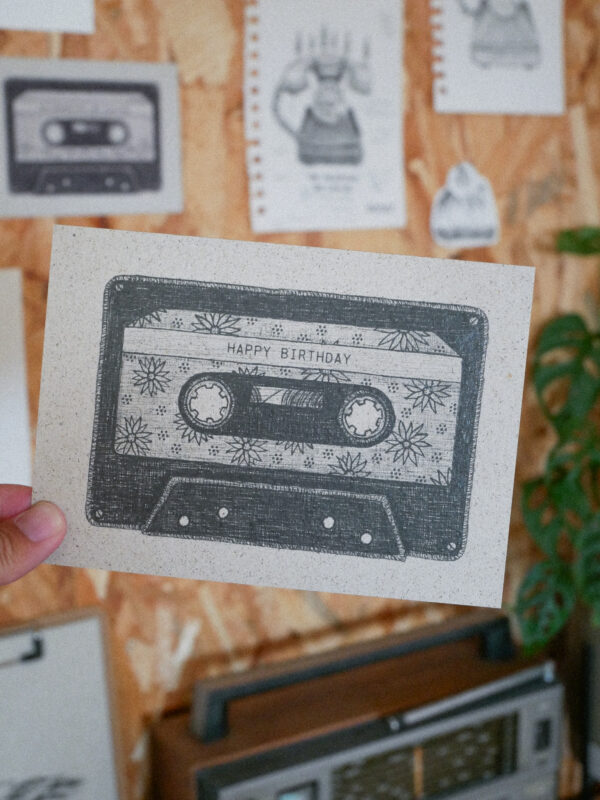 Geburtstagskarte Kassette Happy Birthday