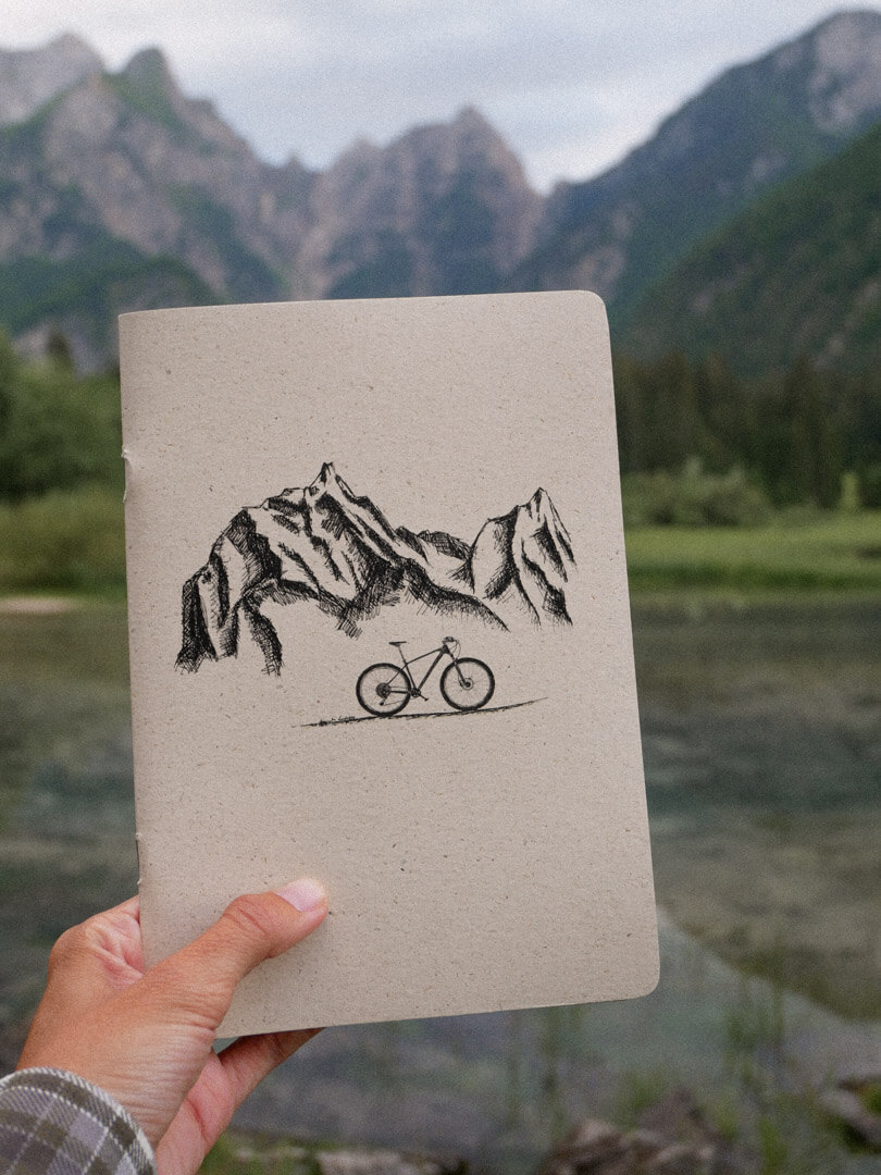 A5 Notizheft Berge und Fahrrad