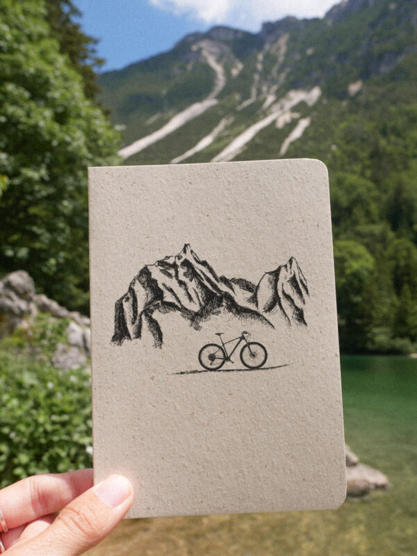 A6 Notizheft Berge und Fahrrad